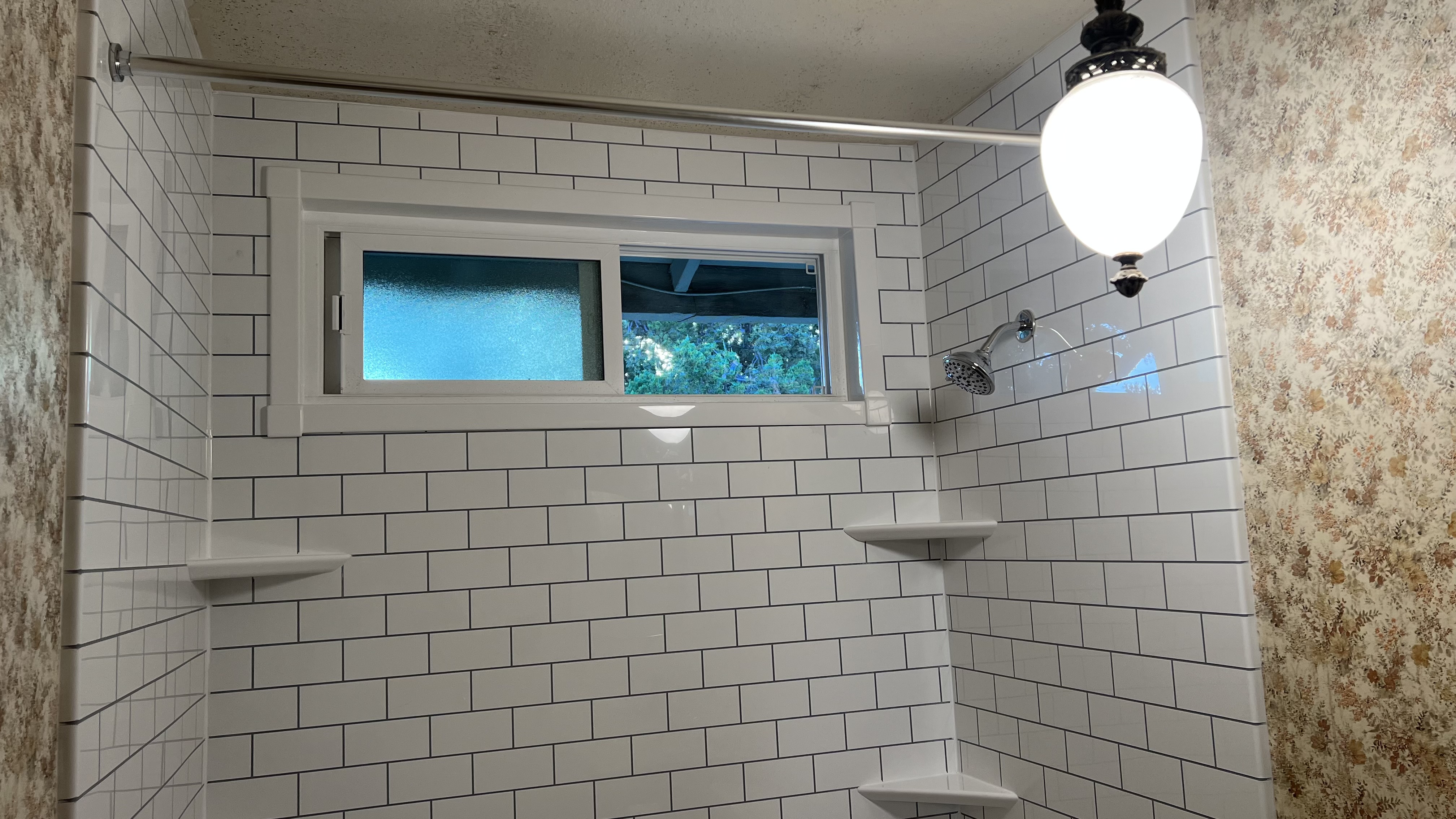 Bathroom renovation layout and tile work by D4C Construction